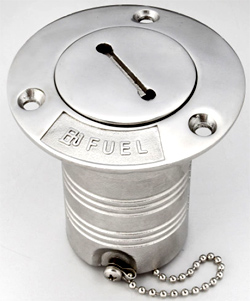 Stainless Steel Deck Filler With Key - Fuel