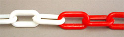 Plastic Chain Red White Intermittent 6mm